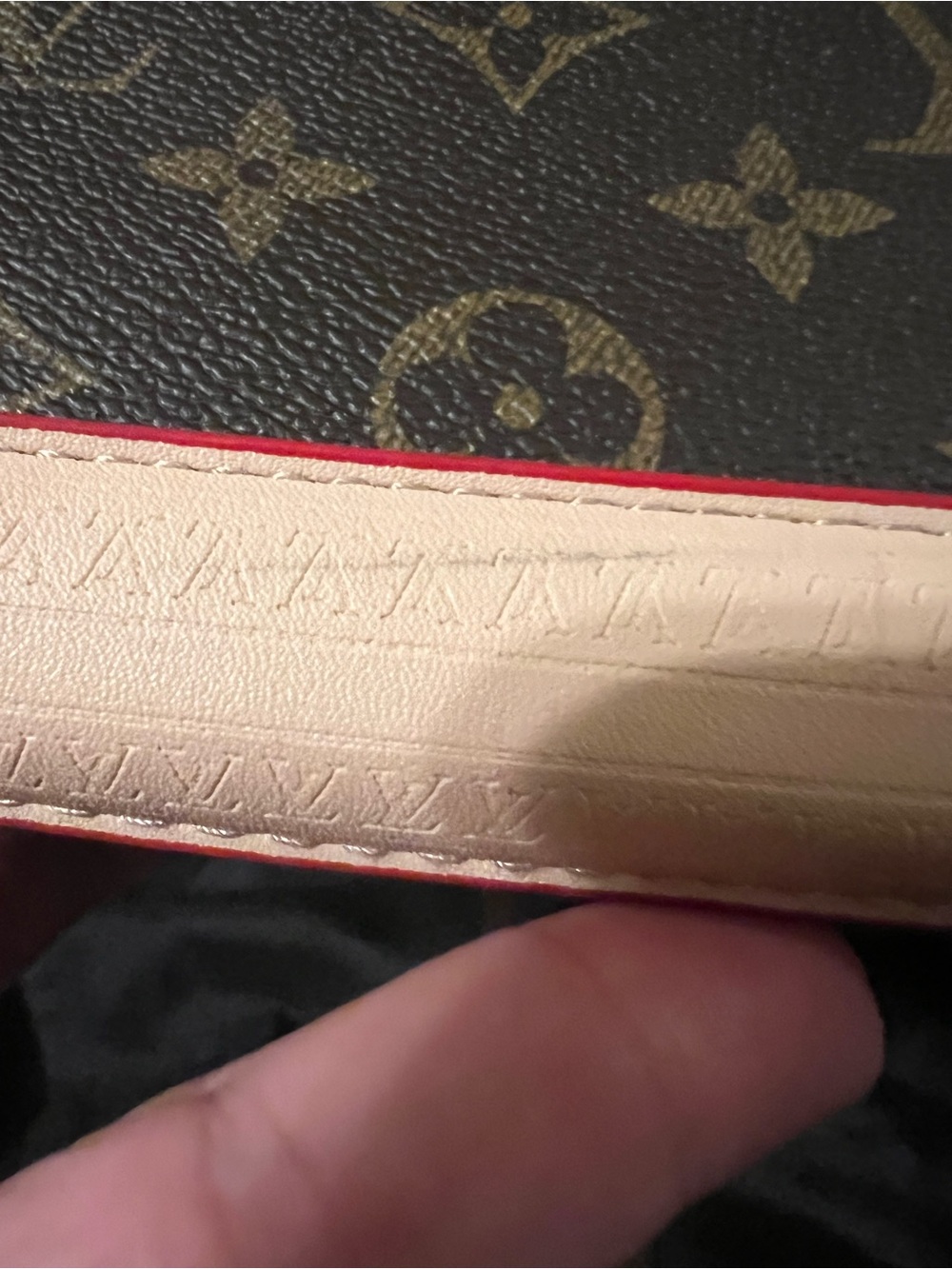 Louis Vuitton Brown Monogram Canvas Satchel with Cream and Red Trim - Picture 5 of 16